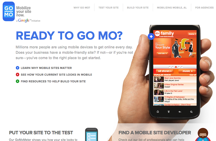 Google part à la conquête du développement Web mobile - Site Go Mo