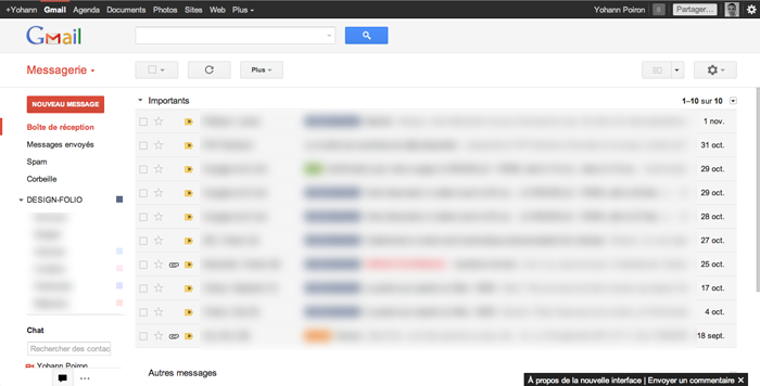 Le nouveau GMail est arrivé : thèmes HD, meilleure densité, recherche et navigation - Nouvelle interface Gmail
