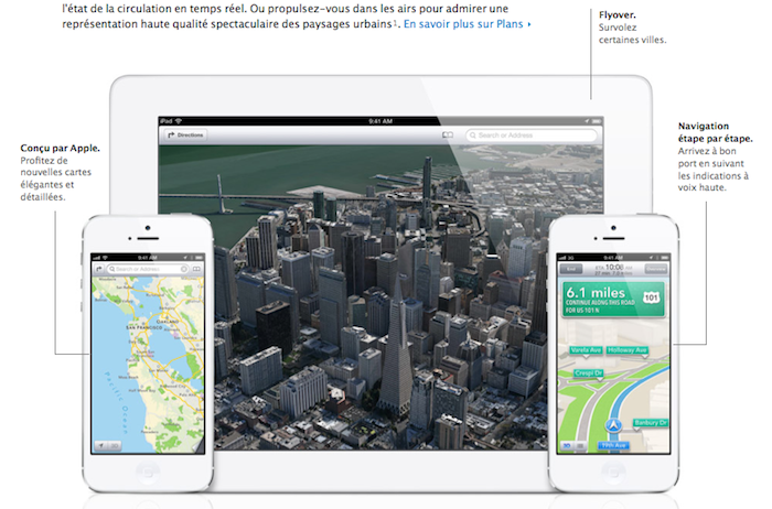 Google Maps entraperçu sur un iPhone avec iOS 6