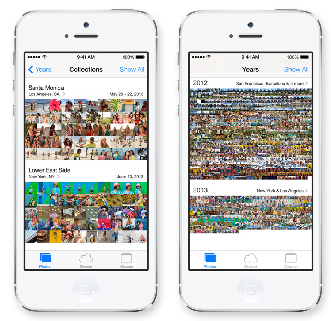 L'application Photos permet de classer vos photos et vidéos en fonction de vos collections, des lieux et des années