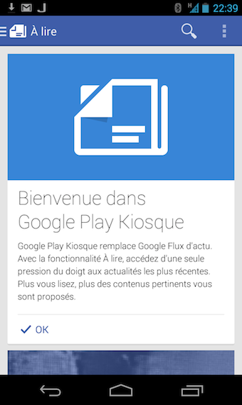 Bievenue dans Google Play Kiosque