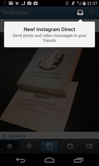 Instagram Direct vient d'être lancé