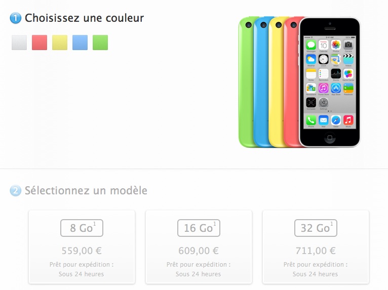 Apple commercialise son iPhone 5C de 8 Go