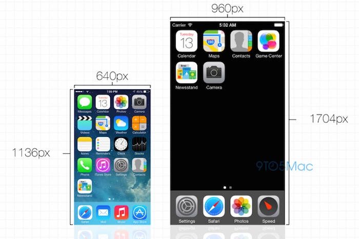 iOS 8 : passage à une résolution de 1704 × 960 pixels