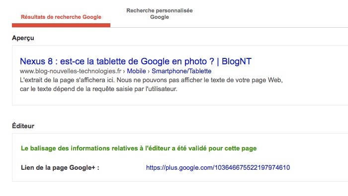 Google Webmasters Tools a déjà supprimé l'option de validité