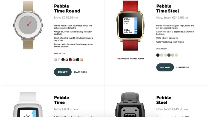 Pebble vient d'annoncer un réajustement des prix de ses smartwatches