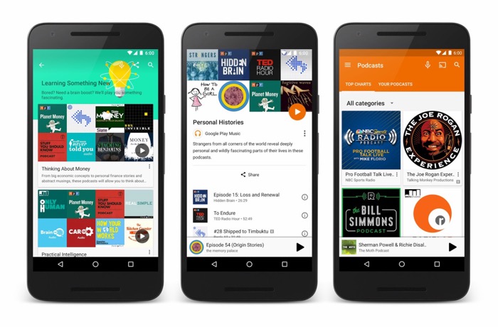 Google pousse enfin les podcasts sur Google Play Musique