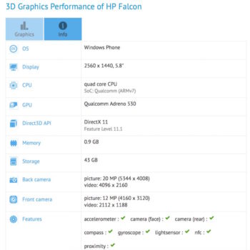 hp falcon un smartphone sous windows 10 mobile 1