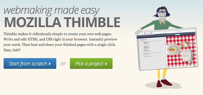 mozilla thimble rend la conception de page web simple 1