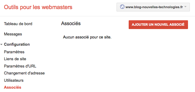 webmaster tools ajoute une fonctionnalite associes pour gerer des actions sur votre site 3