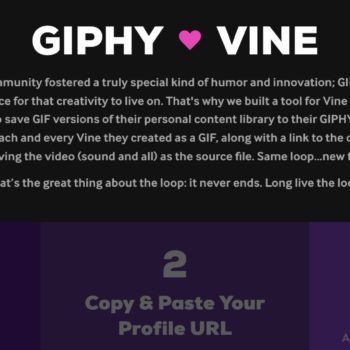 Import Vine dans Giphy 1