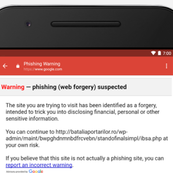 nexus2cee phishing warning