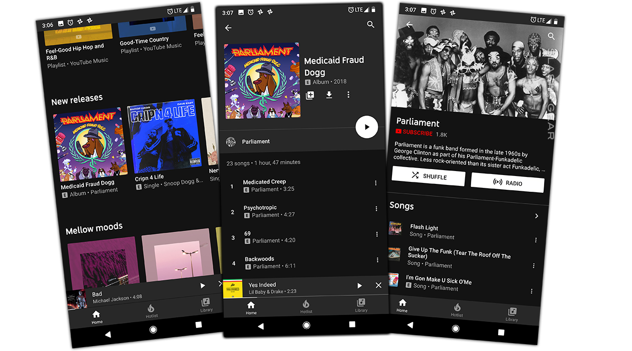 YoUTube Music screenshots