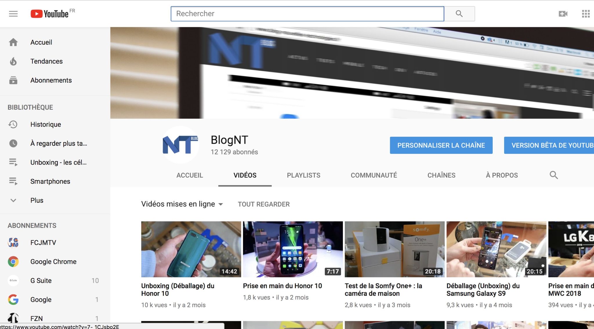 youtube sur web abandonne barres noires sur cotes