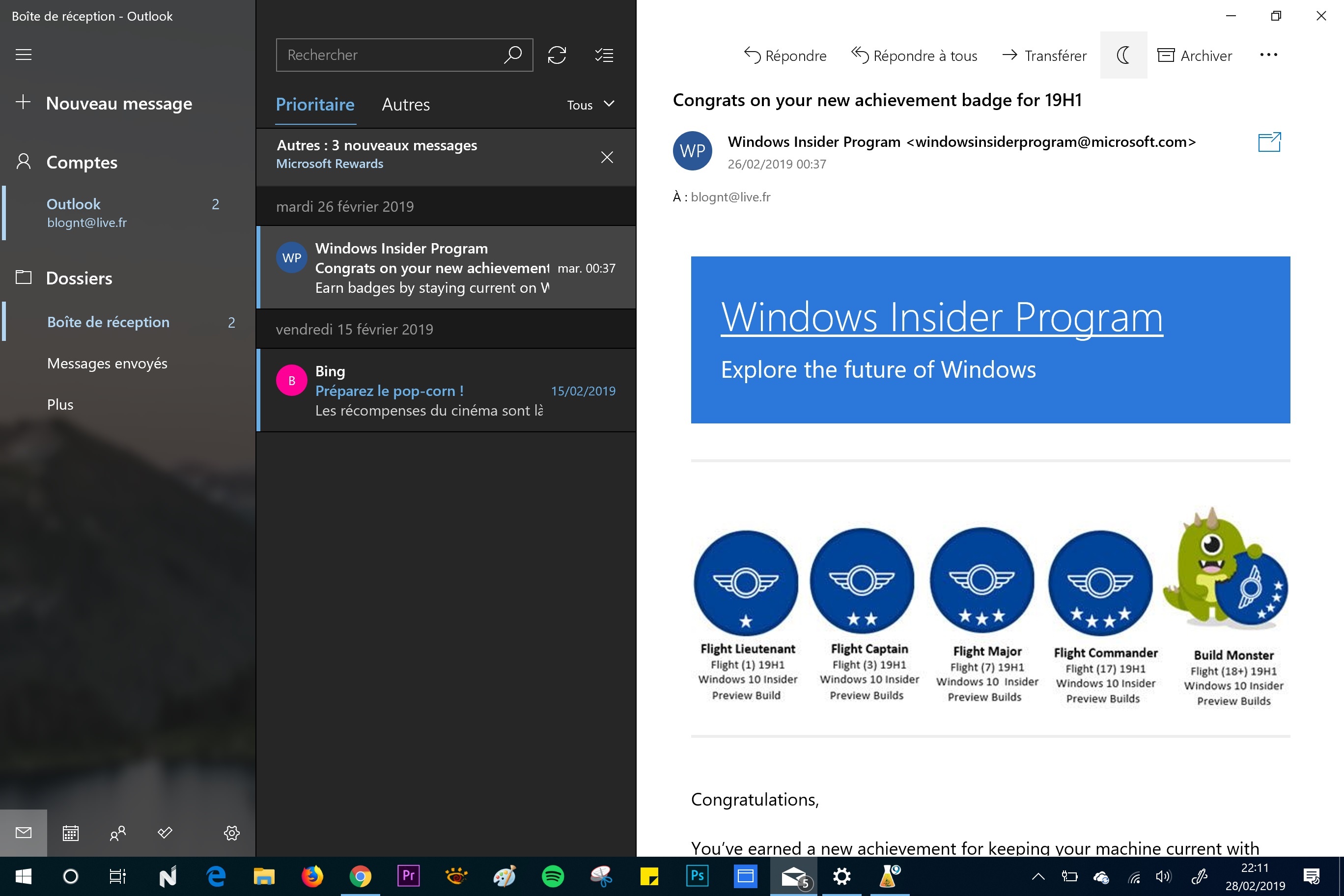 microsoft lance mode sombre pour son application mail sur windows 10 2