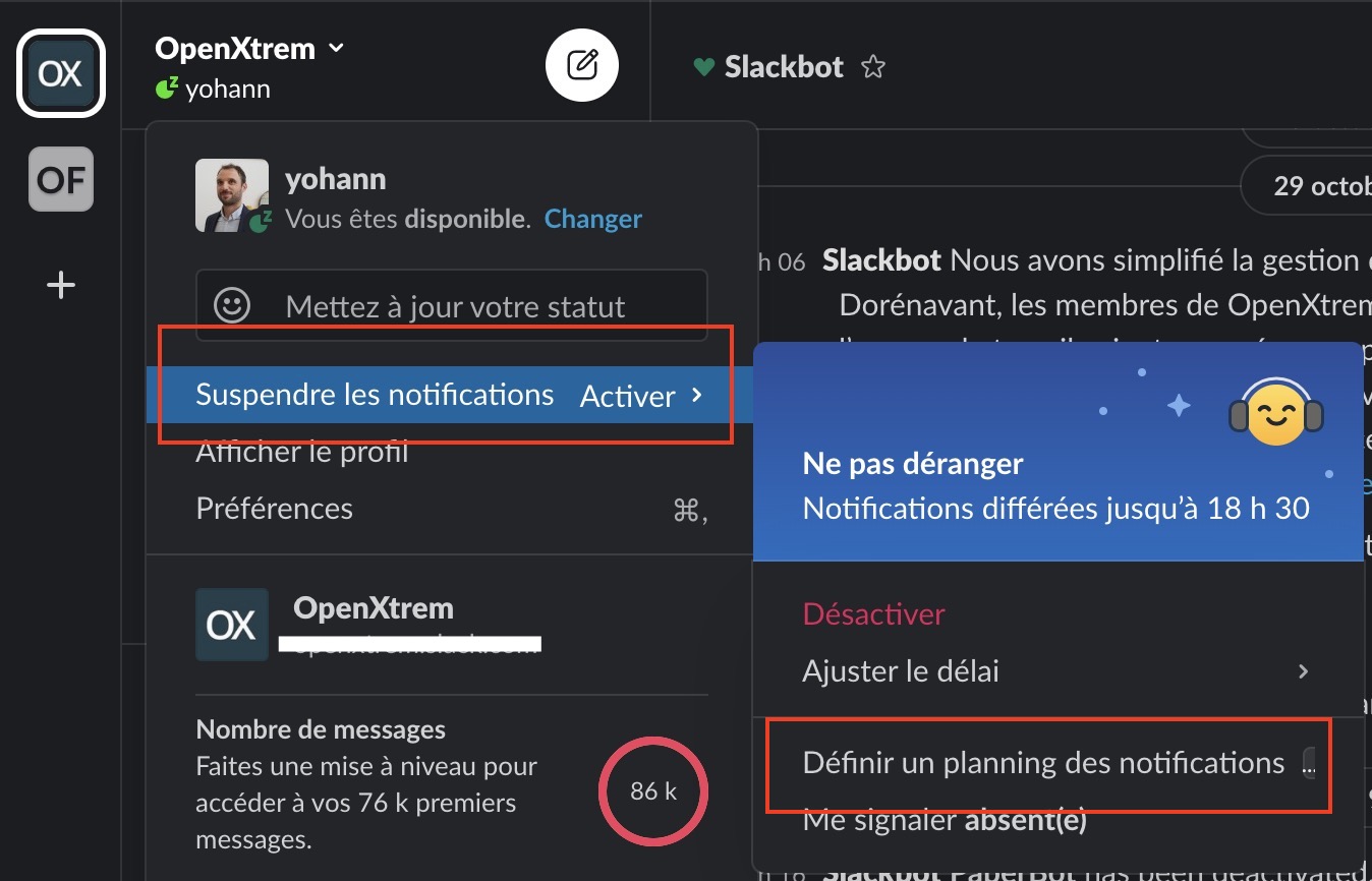 slack permet definir planning notifications personnalises 1