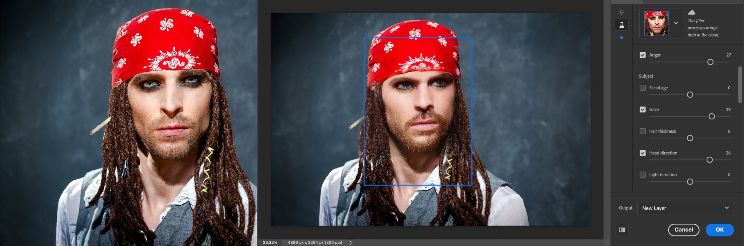Pirate face scowl scaled