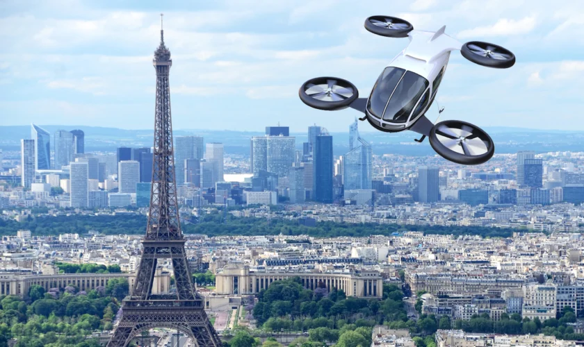 eVTOL flyng over Paris city ©iStock