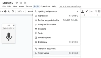 Google Docs voice typing