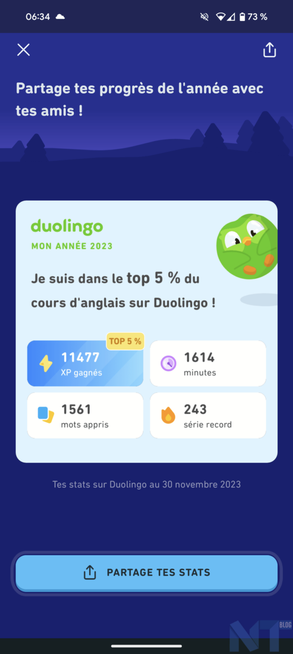 Bilan annee 2023 Duolingo 1