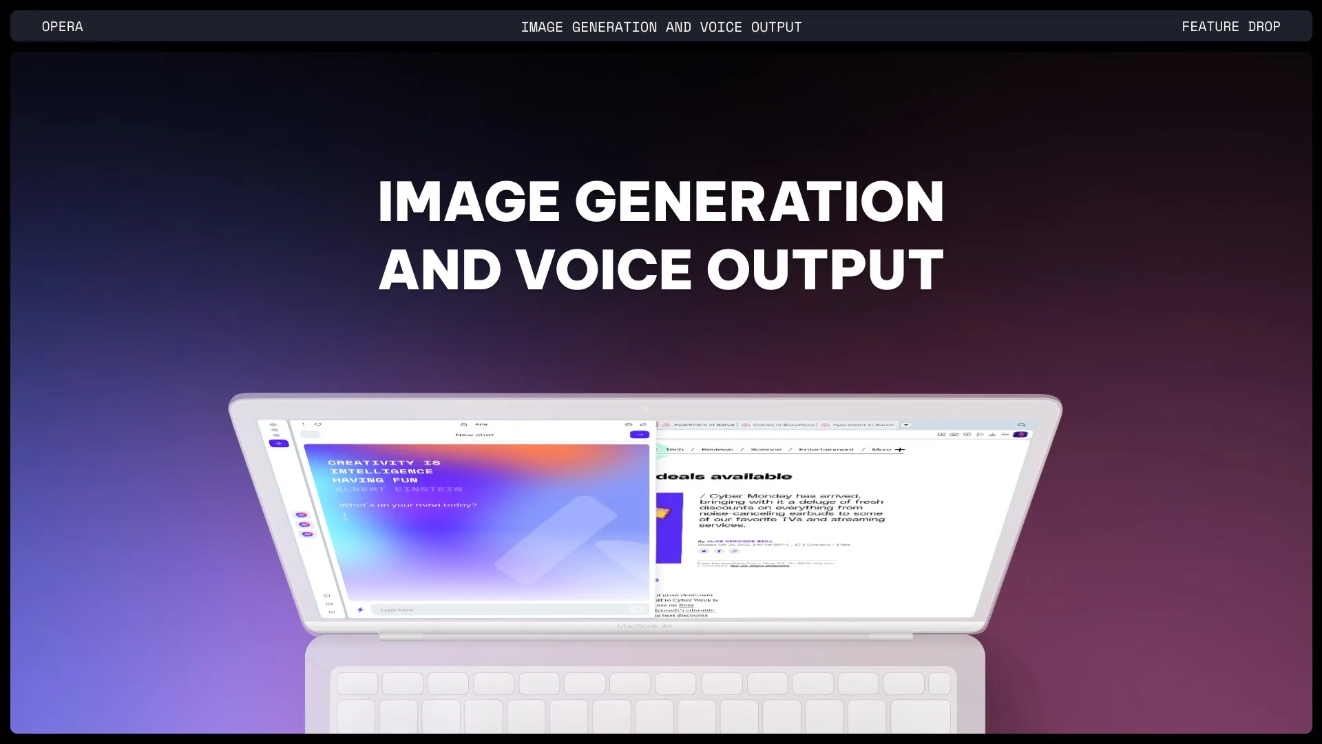 Opera lance des fonctionnalités d'IA innovantes : Création d'images et lecture vocale