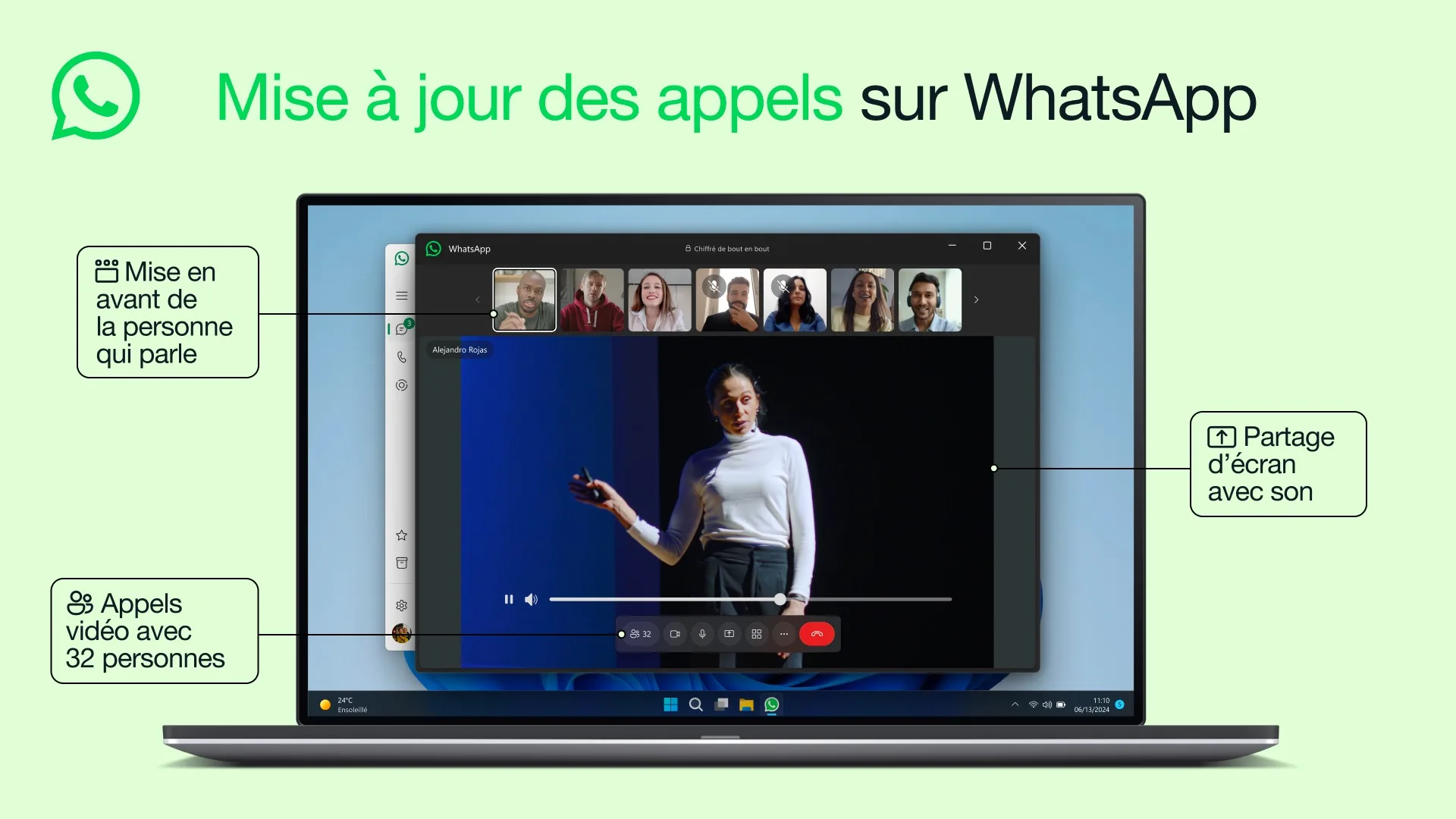 Nouvelles fonctions d’appel WhatsApp : Partage d’écran et appels à 32 utilisateurs