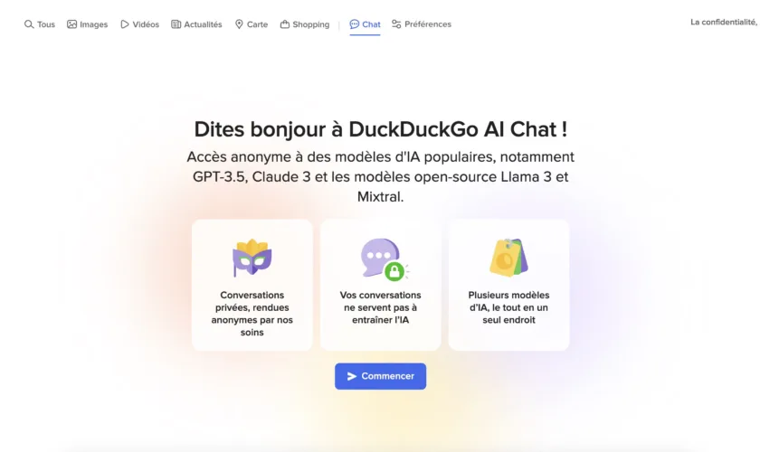 DuckDuckGo lance un chatbot d’IA axé sur la confidentialité