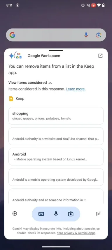 Gemini Google Keep Extension 4 jpg