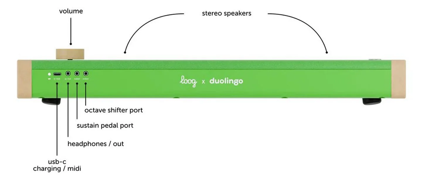 Loog x Duolingo Piano rear view jpg