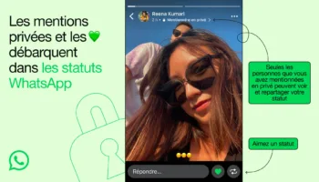 WhatsApp : Les statuts s'enrichissent avec les mentions, les likes et le repartage !