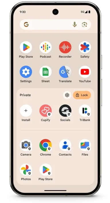 Pixel 9 Pro Private space.widt png