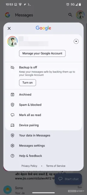 Google Messages backup and resto 3