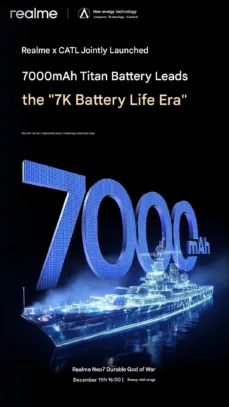 realme Neo 7 battery teaser