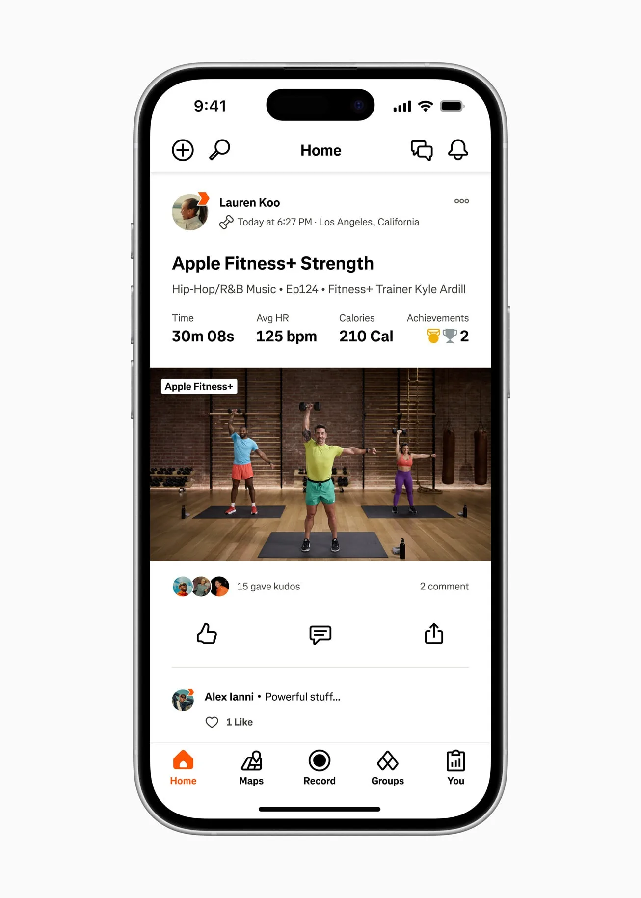 Apple Fitness Plus Strava inline