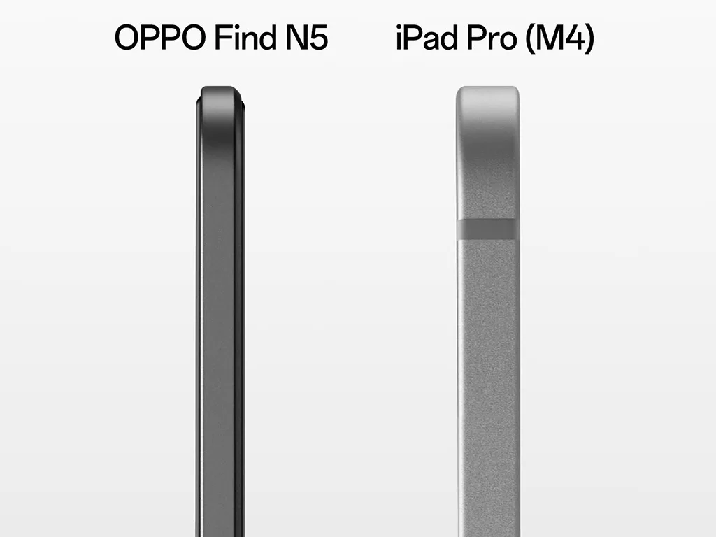 Oppo Find N5 vs iPad Pro M4 thic