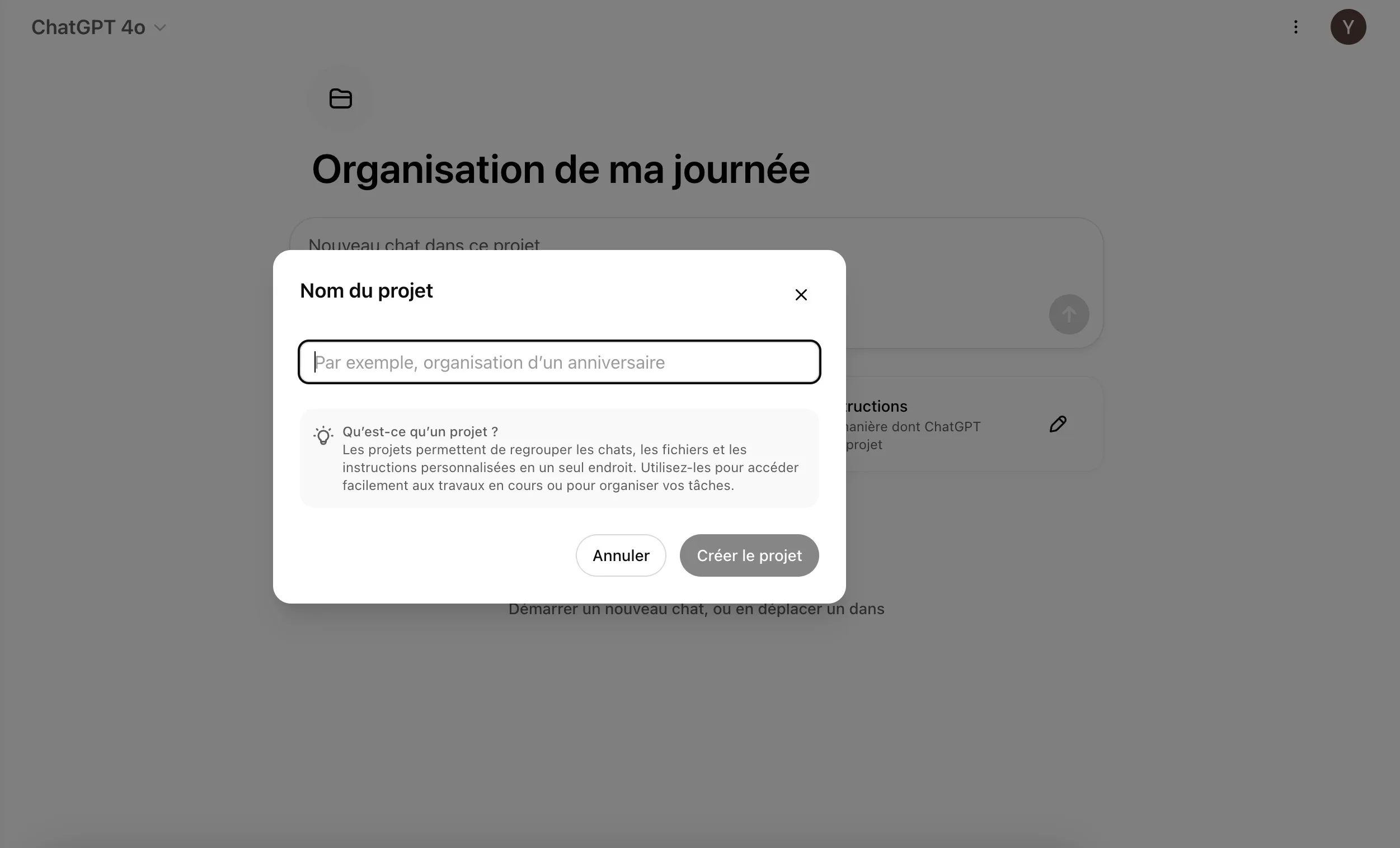 Comment organiser vos vonversations avec les Projets sur ChatGPT !