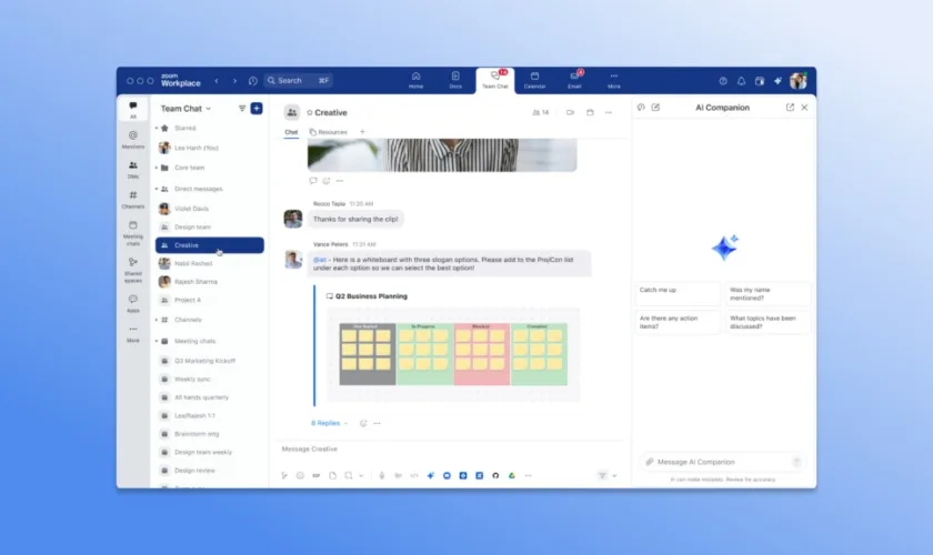 Zoom Team Chat : IA, organisation et productivité au rendez-vous !