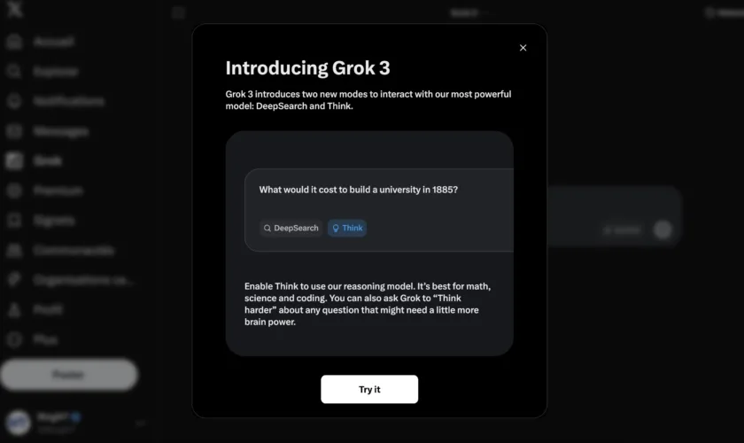 Grok 3 : Deep Search, Big Brain et jeux vidéo, l'IA de xAI se met à jour !