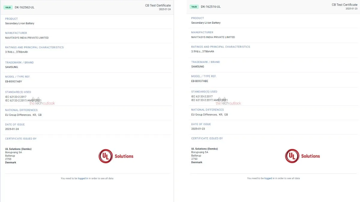 Samsung Galaxy S25 Edge Battery Spotted on UL Demco