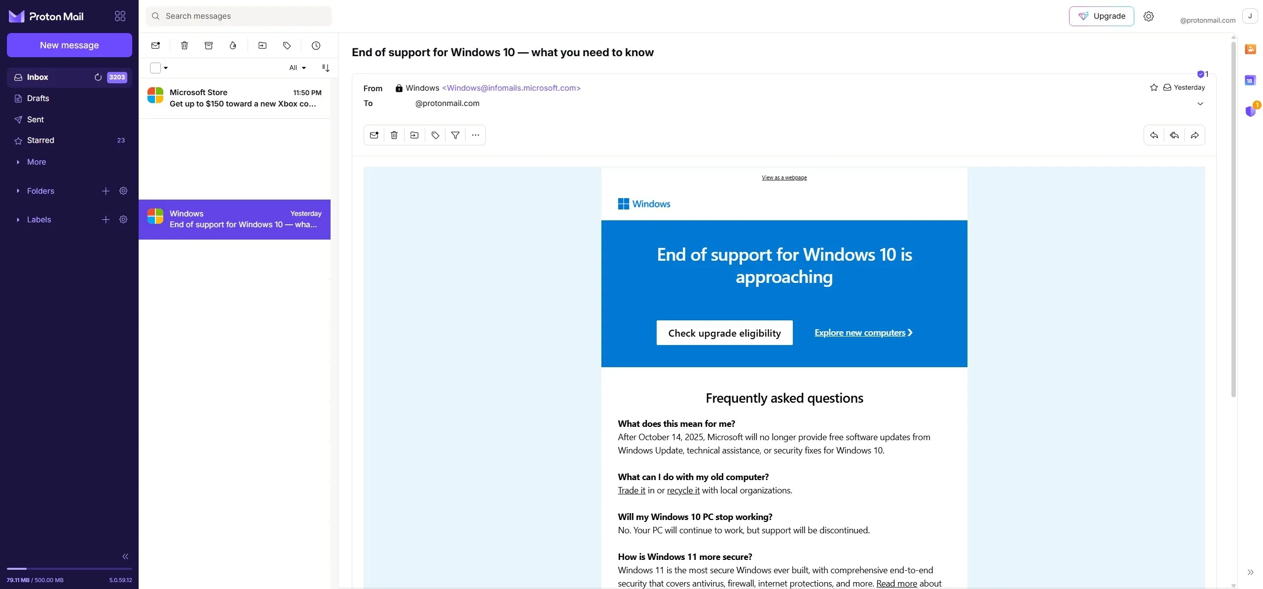 microsoft reminder email about w